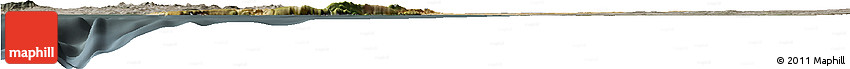 Satellite Horizon Map of Península De Setúbal, semi-desaturated