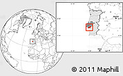 Blank Location Map of Península de Setúbal, highlighted country, highlighted parent region