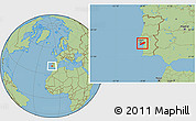 Savanna Style Location Map of Península de Setúbal