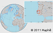 Gray Location Map of Montijo-Canha, highlighted parent region
