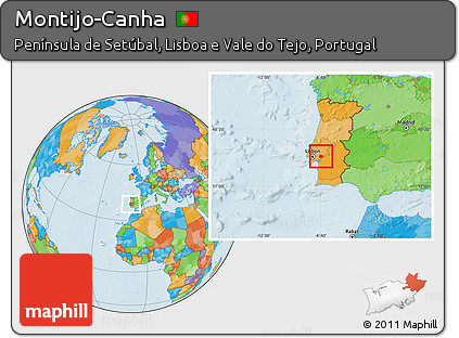 Political Location Map of Montijo-Canha