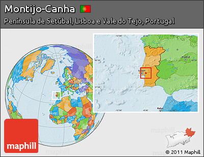 Political Location Map of Montijo-Canha