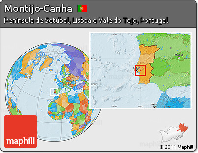 Political Location Map of Montijo-Canha