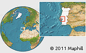 Satellite Location Map of Montijo-Canha, highlighted country, highlighted parent region