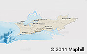 Shaded Relief Panoramic Map of Península de Setúbal, single color outside