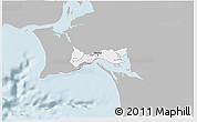 Gray 3D Map of Setúbal, single color outside