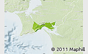 Physical Map of Setúbal, lighten