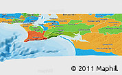 Physical Panoramic Map of Setúbal, political outside