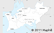 Silver Style Simple Map of Península de Setúbal, single color outside