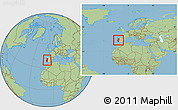 Savanna Style Location Map of Portugal, within the entire continent