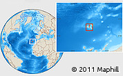Shaded Relief Location Map of Funchal
