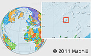 Political Location Map of Porto Santo, highlighted country, highlighted grandparent region