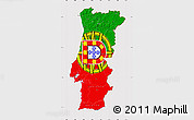Flag Map of Portugal, flag rotated