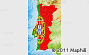 Flag Map of Portugal, physical outside