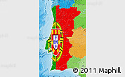 Flag Map of Portugal, political outside