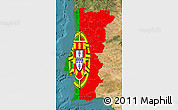Flag Map of Portugal, satellite outside