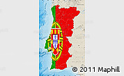 Flag Map of Portugal, shaded relief outside