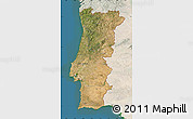 Satellite Map of Portugal, lighten, land only