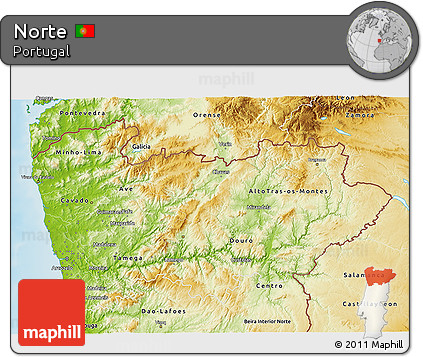 Physical 3D Map of Norte