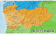 Political Shades 3D Map of Norte