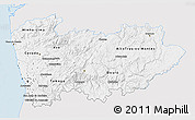 Silver Style 3D Map of Norte, single color outside