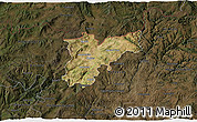 Satellite 3D Map of Chaves, darken