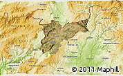 Satellite 3D Map of Chaves, physical outside