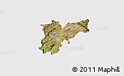 Satellite 3D Map of Chaves, single color outside