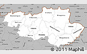 Gray Simple Map of Alto Trás-os-Montes