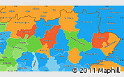 Political Simple Map of Alto Trás-os-Montes, political shades outside