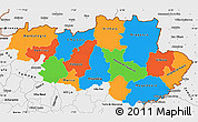 Political Simple Map of Alto Trás-os-Montes, single color outside, borders and labels