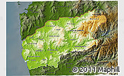 Physical 3D Map of Minho-Lima, darken