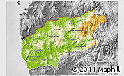 Physical 3D Map of Minho-Lima, desaturated