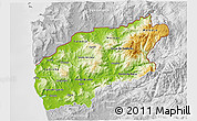Physical 3D Map of Minho-Lima, lighten, desaturated