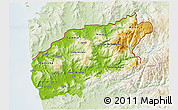 Physical 3D Map of Minho-Lima, lighten
