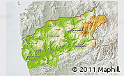 Physical 3D Map of Minho-Lima, lighten, semi-desaturated