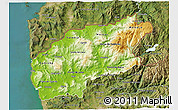 Physical 3D Map of Minho-Lima, satellite outside
