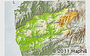 Physical 3D Map of Minho-Lima, semi-desaturated