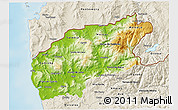 Physical 3D Map of Minho-Lima, shaded relief outside