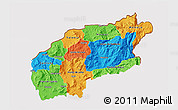 Political 3D Map of Minho-Lima, cropped outside