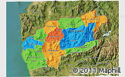 Political 3D Map of Minho-Lima, satellite outside
