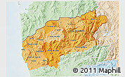 Political Shades 3D Map of Minho-Lima, lighten