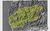 Satellite 3D Map of Minho-Lima, desaturated