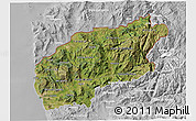 Satellite 3D Map of Minho-Lima, lighten, desaturated