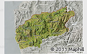 Satellite 3D Map of Minho-Lima, lighten, semi-desaturated