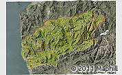 Satellite 3D Map of Minho-Lima, semi-desaturated