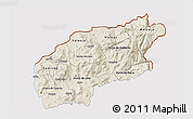 Shaded Relief 3D Map of Minho-Lima, cropped outside