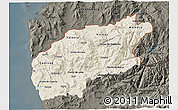 Shaded Relief 3D Map of Minho-Lima, darken