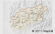 Shaded Relief 3D Map of Minho-Lima, lighten, desaturated
