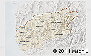 Shaded Relief 3D Map of Minho-Lima, lighten, semi-desaturated